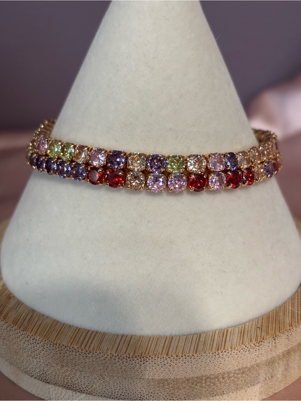 Gold Multi-Color Tennis Bracelet - Women Jewelry